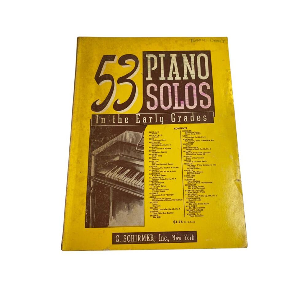 1943 53 Piano Solos in the Early Grades Book G. Schirmer